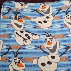 Disney Frozen Olaf Kids BLANKET- Blue and Orange